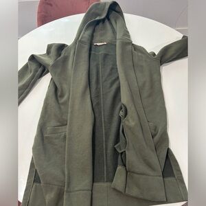 LOFT Women's Size Small Open Front Hooded Cardigan Cotton Blend Long Sleeve